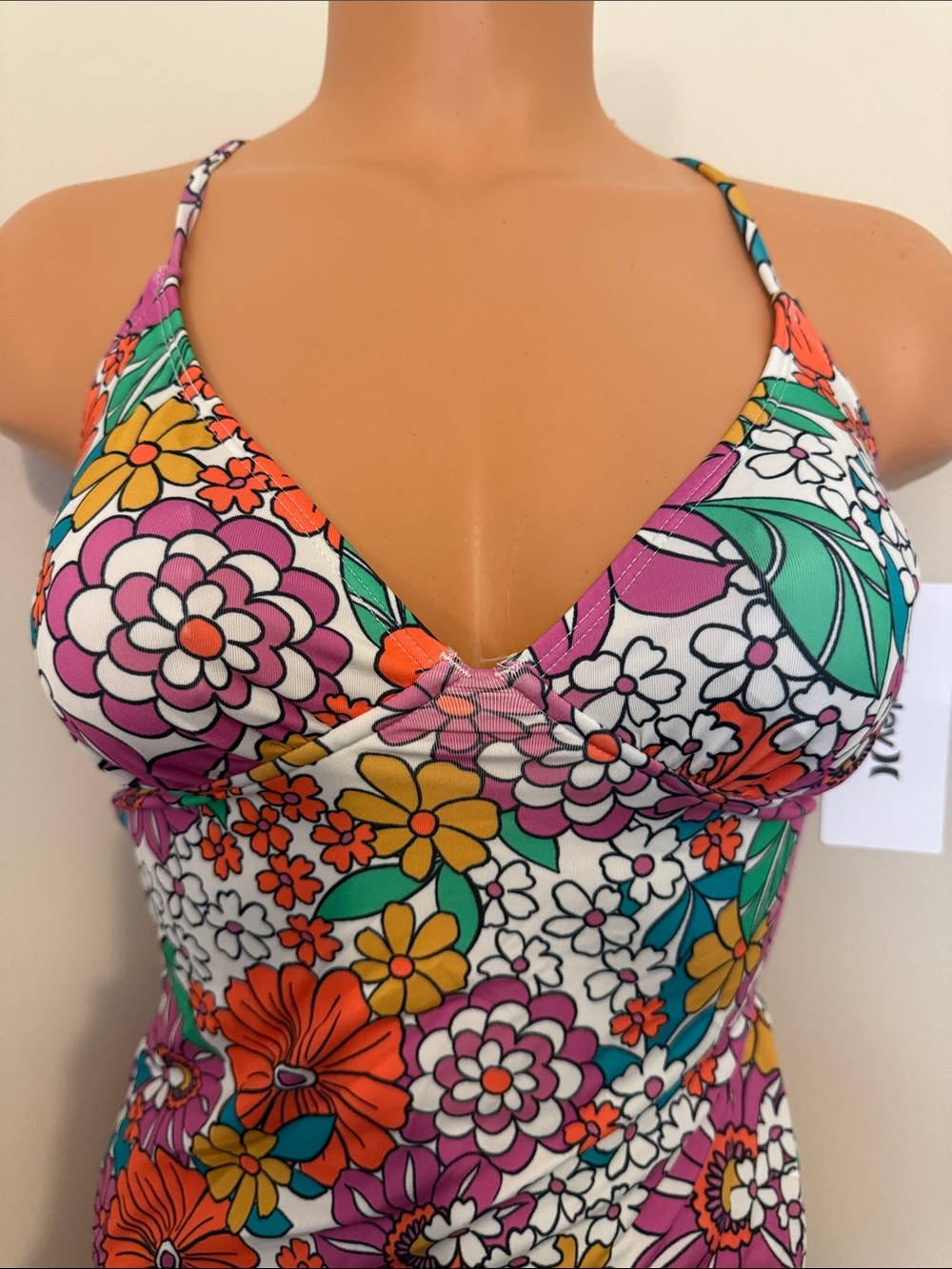 Hurley Size Small Floral One-Piece Swimsuit Floral Multicolor Style = Hurn30052 - Picture 3 of 11